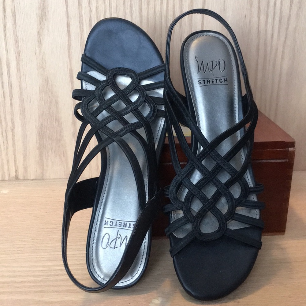 Impo Black stretch sandals size 9